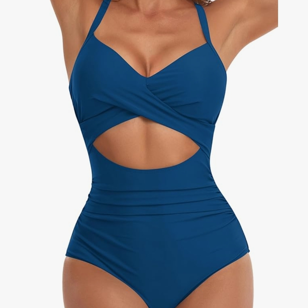 Chic Blue Women's One-Piece Swimsuit